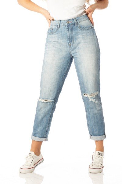 calça larga jeans feminina