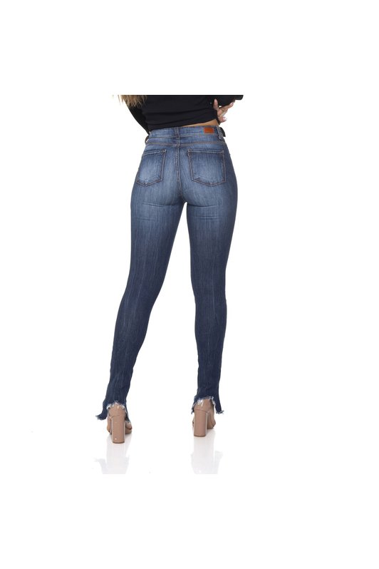 dz2851 calca jeans skinny media barra diferenciada costas tripla