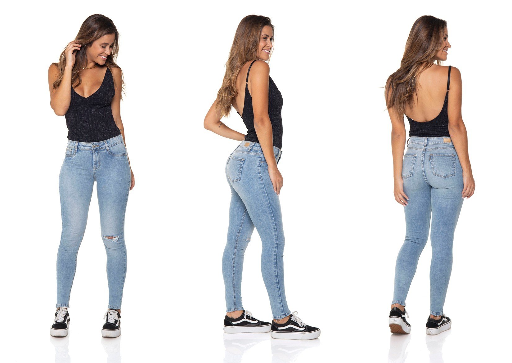 dz2853 calca jeans skinny media com rasgos denim zero tripla