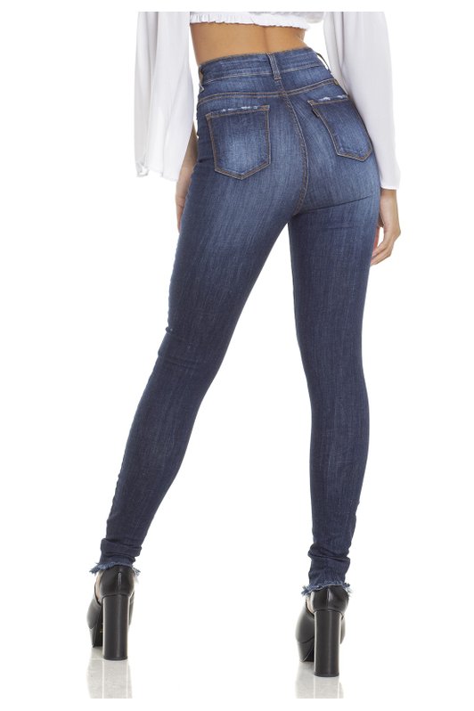 dz2918 calca jeans skinny cintura alta cigarrete com fechamento de botoes costas prox denim zero