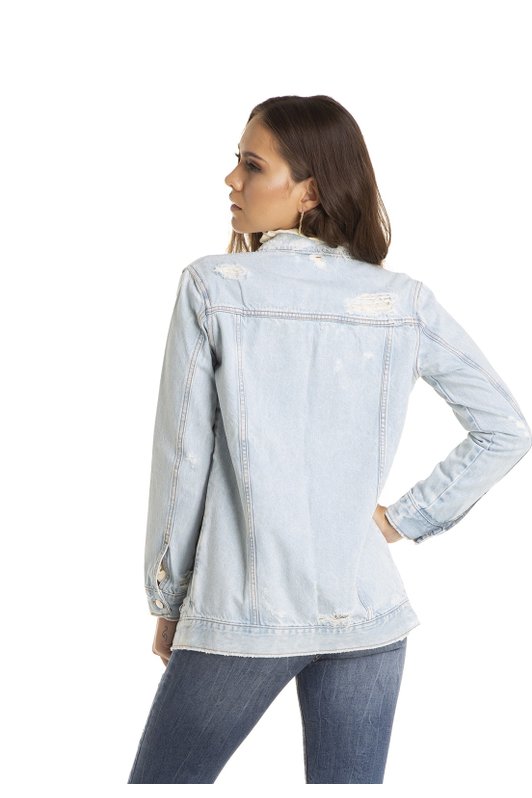 dz9090 jaqueta oversize puidos clara denim zero costas crop