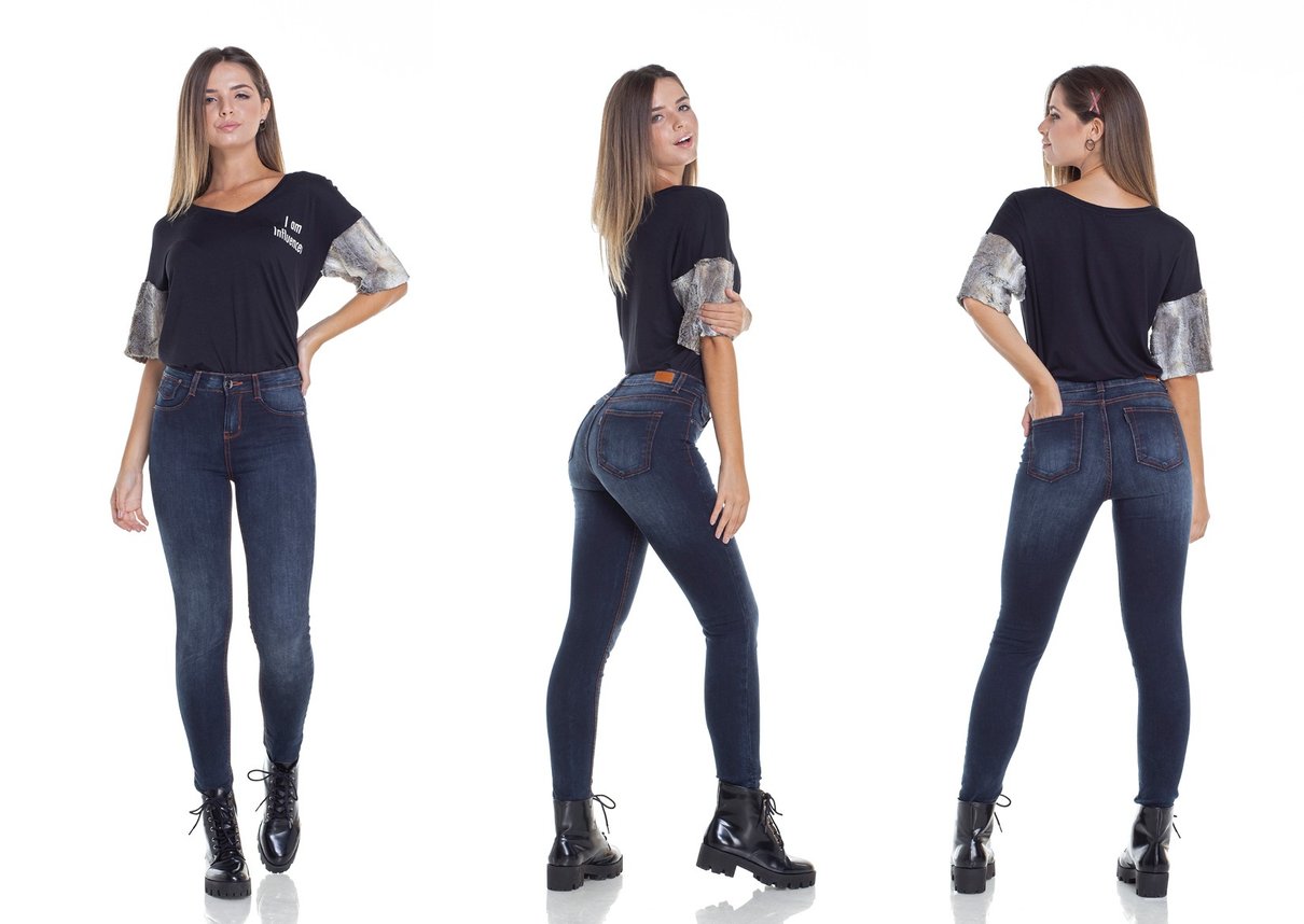 dz2930 calca jeans skinny media escura com linhas contrastantes tripla denim zero