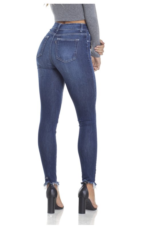 dz2937 calca jeans skinny media cigarrete com bordado costas crop denim zero
