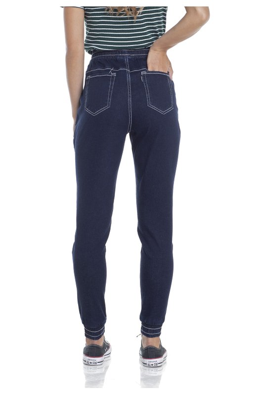 dz2956 calca jeans jogger com cordao costas crop denim zero