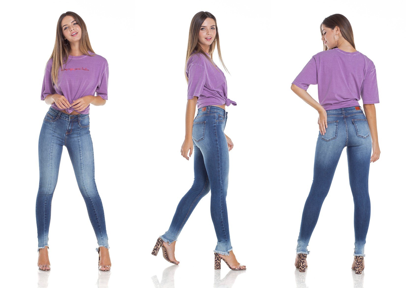 dz2904 calca jeans skinny media com recorte frontais tripla denim zero