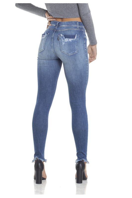 dz2907 calca jeans skinny media cigarrete com ragos costas crop denim zero