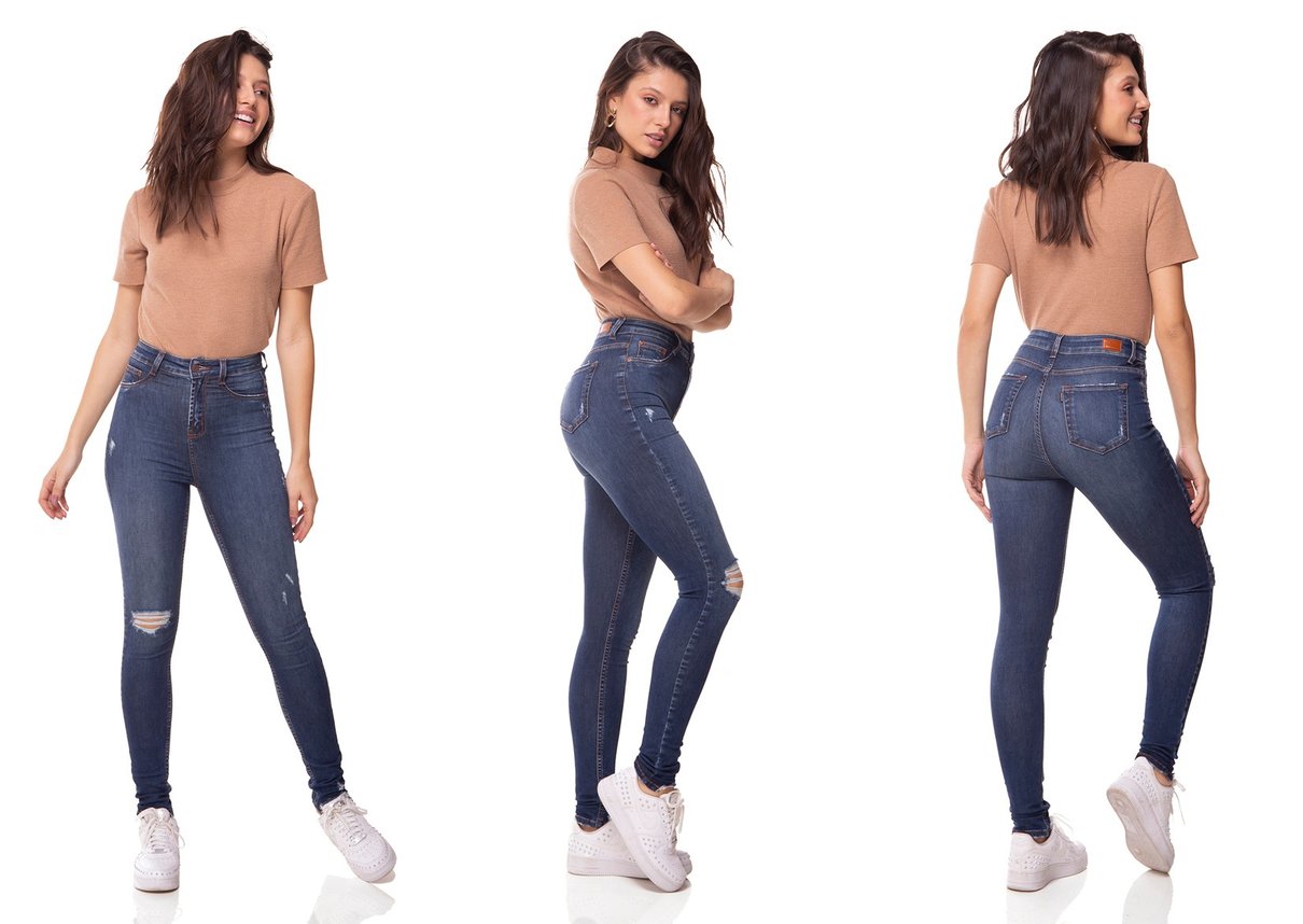 dz3066 calca jeans skinny cintura alta hot pants com rasgo denim zero tripla