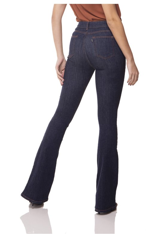 dz3073 calca jeans flare media escura denim zero costas prox