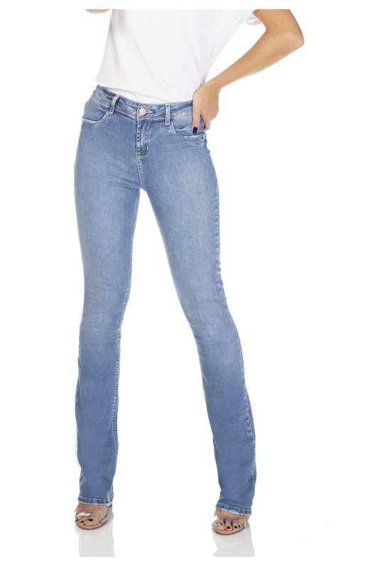 dz3062 calca jeans feminina boot cut clarinha denim zero frente 01 prox