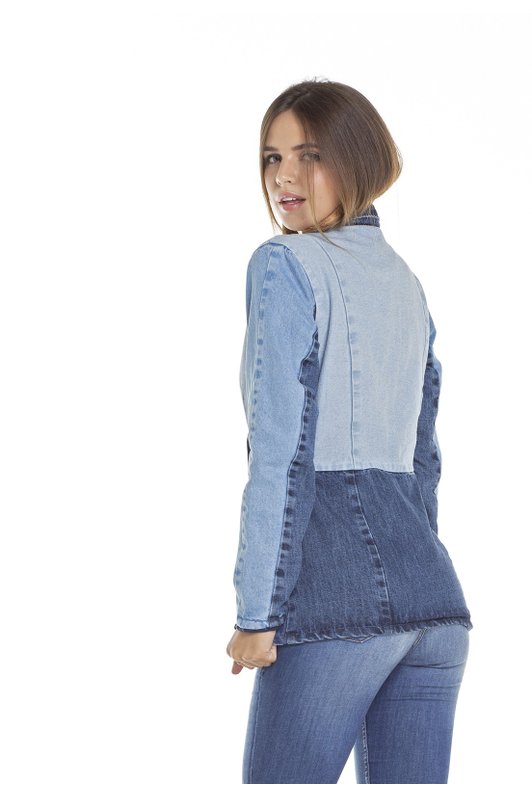 dz9094 blazer jeans feminino alongado costas crop denim zero