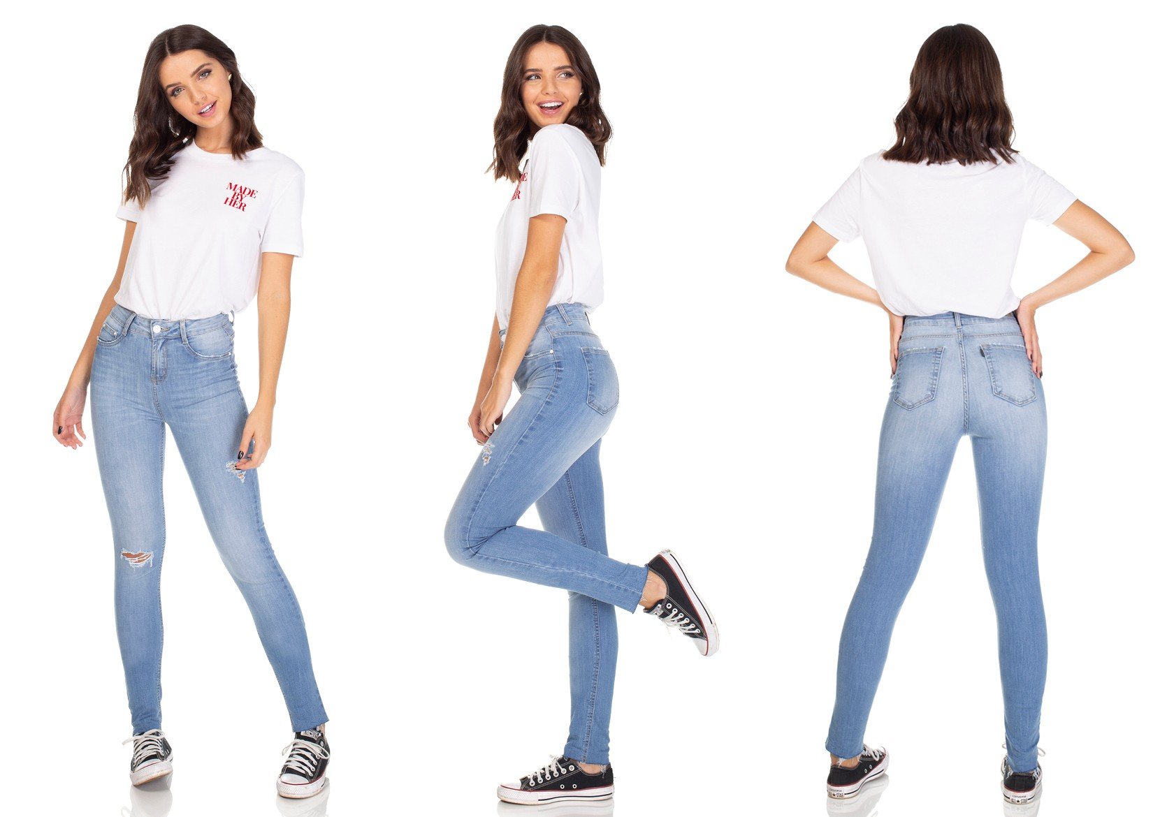 dz3084 calca jeans skinny media com puidos denim zero tripla