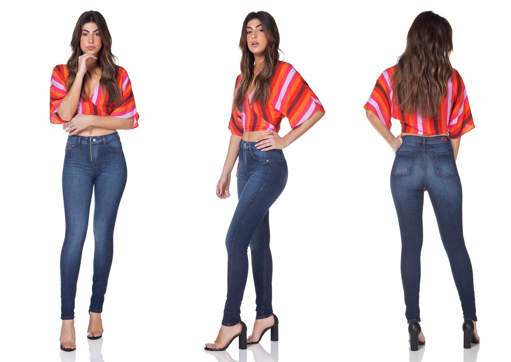 dz3095 calca jeans skinny media com ziper denim zero tripla