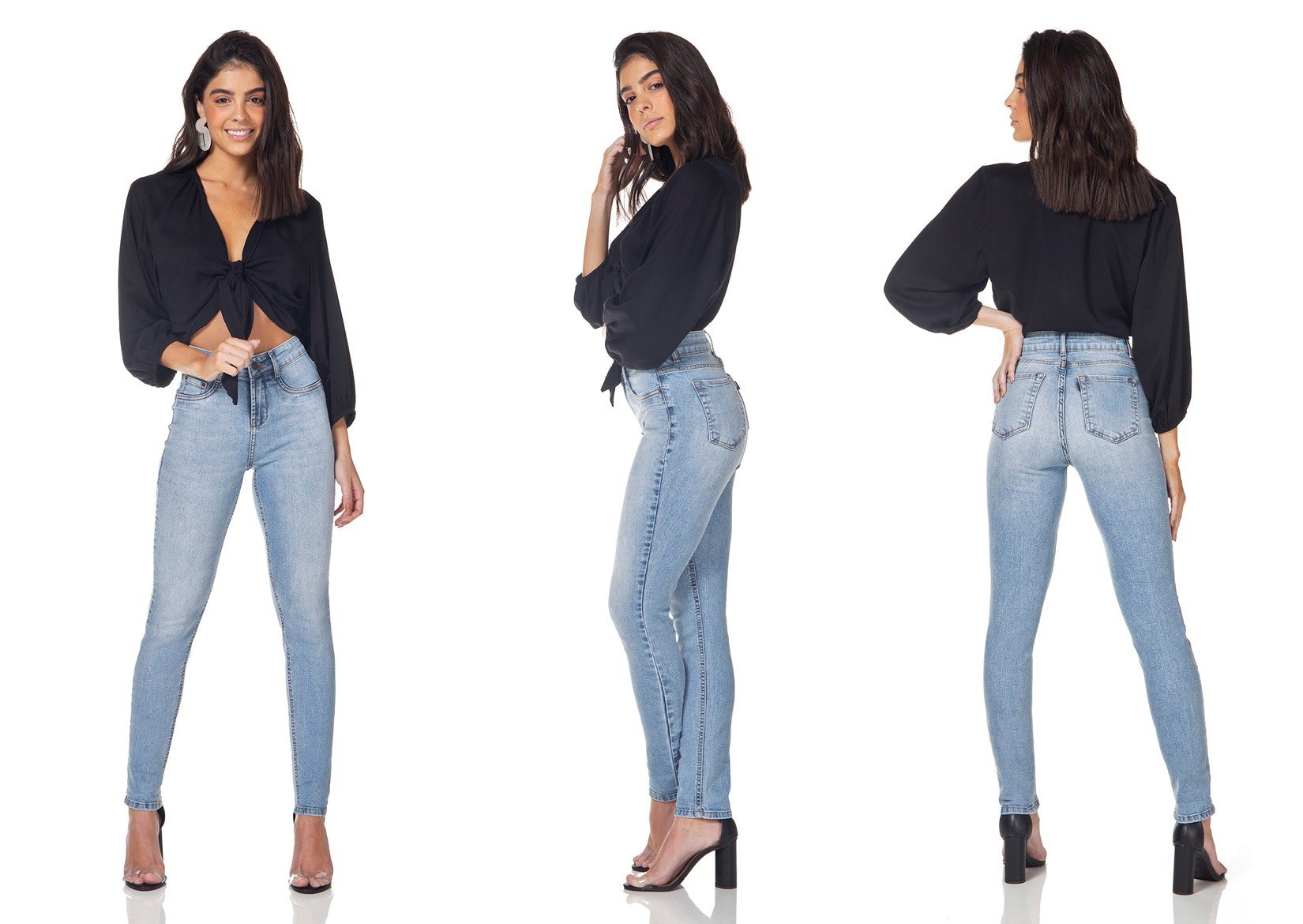 dz3157 calca jeans skinny media denim zero tripla