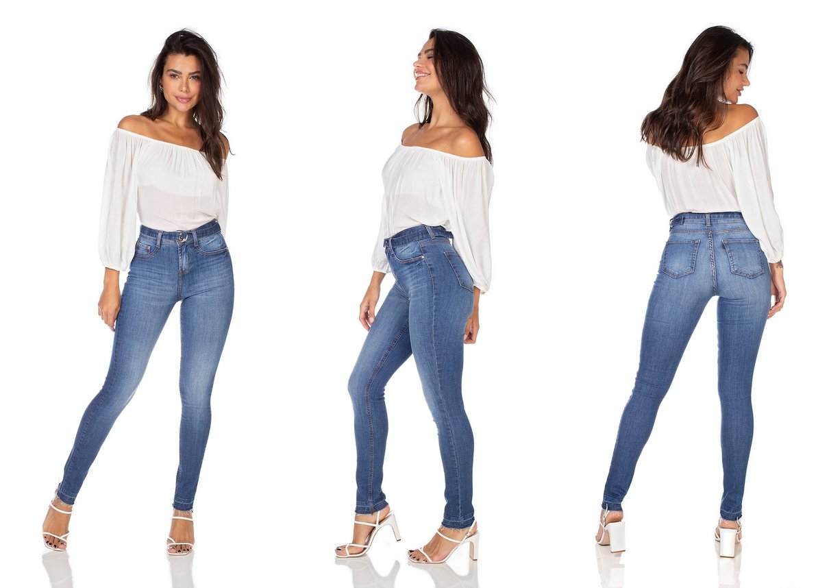 dz3214 calca jeans feminina skinny media com cinto removivel denim zero tripla