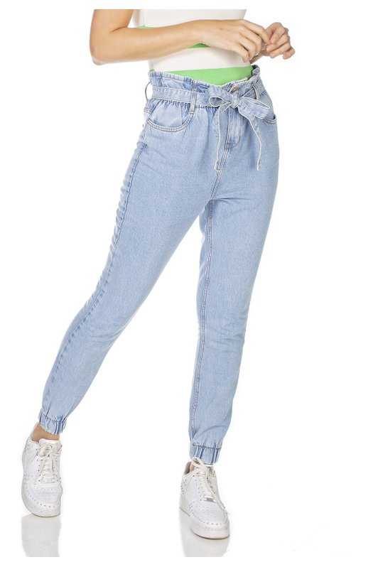 dz3231 calca jeans feminina mom com cinto denim zero frente prox