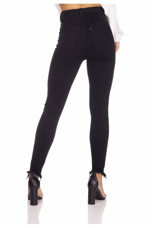 dz3257 calca jeans feminina skinny media cigarrete com cinto preto denim zero costas prox