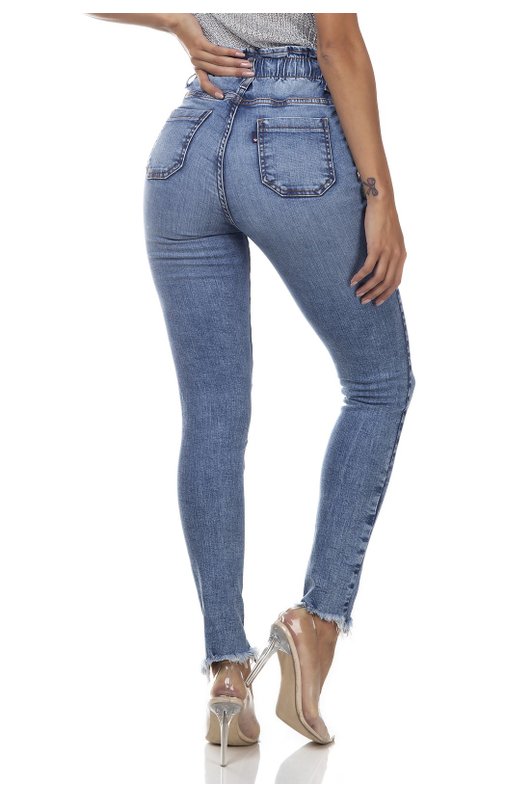 dz3286 calca jeans feminina skinny media cigarrete elastico no cos denim zero costas prox