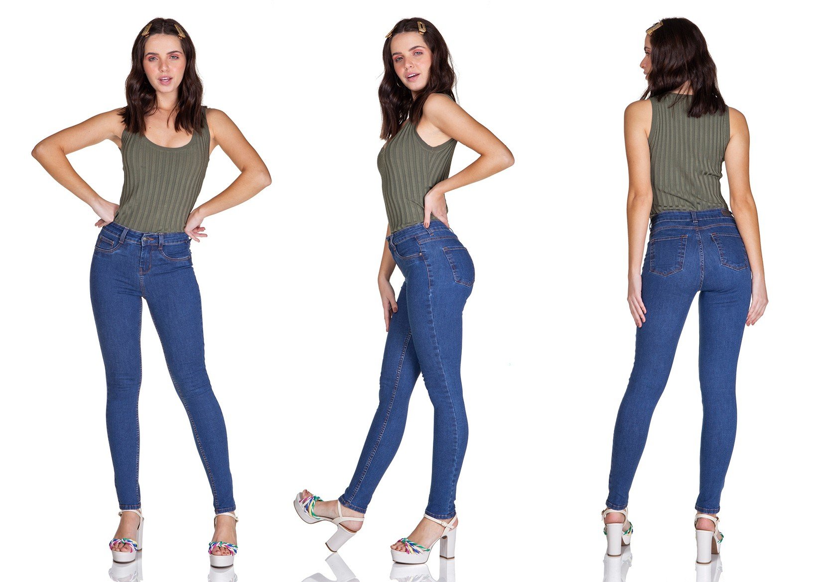 dz3212 calca jeans skinny media denim zero trio