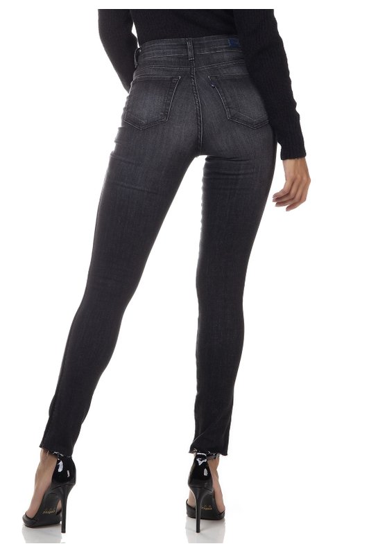 dz3314 calca jeans feminina skinny media cigarrete listra lateral denim zero costas prox