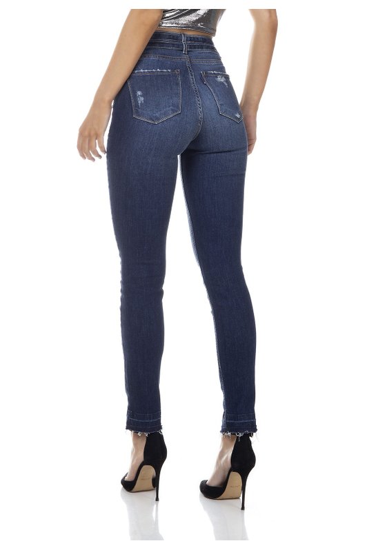 dz3336 calca jeans feminina sinny media cigarrete cinto duplo denim zero costas prox