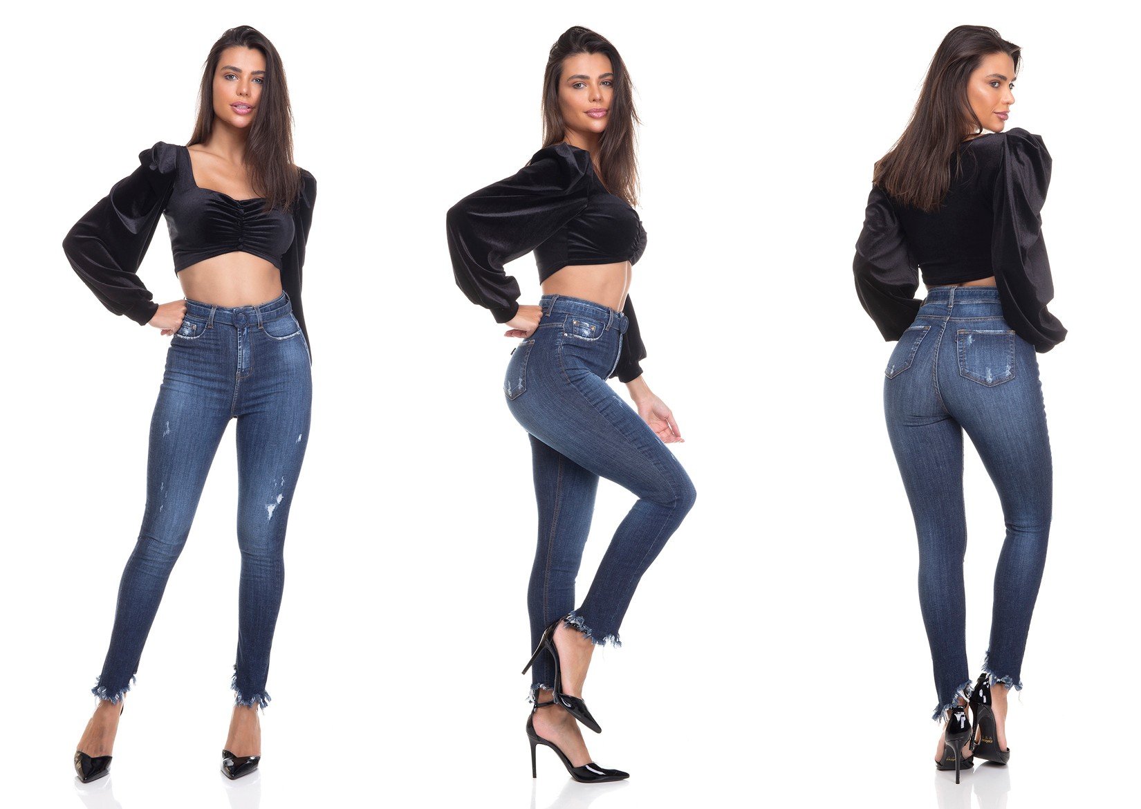 dz3363 calca jeans feminina skinny hot pants cigarrete com cinto denim zero tripla