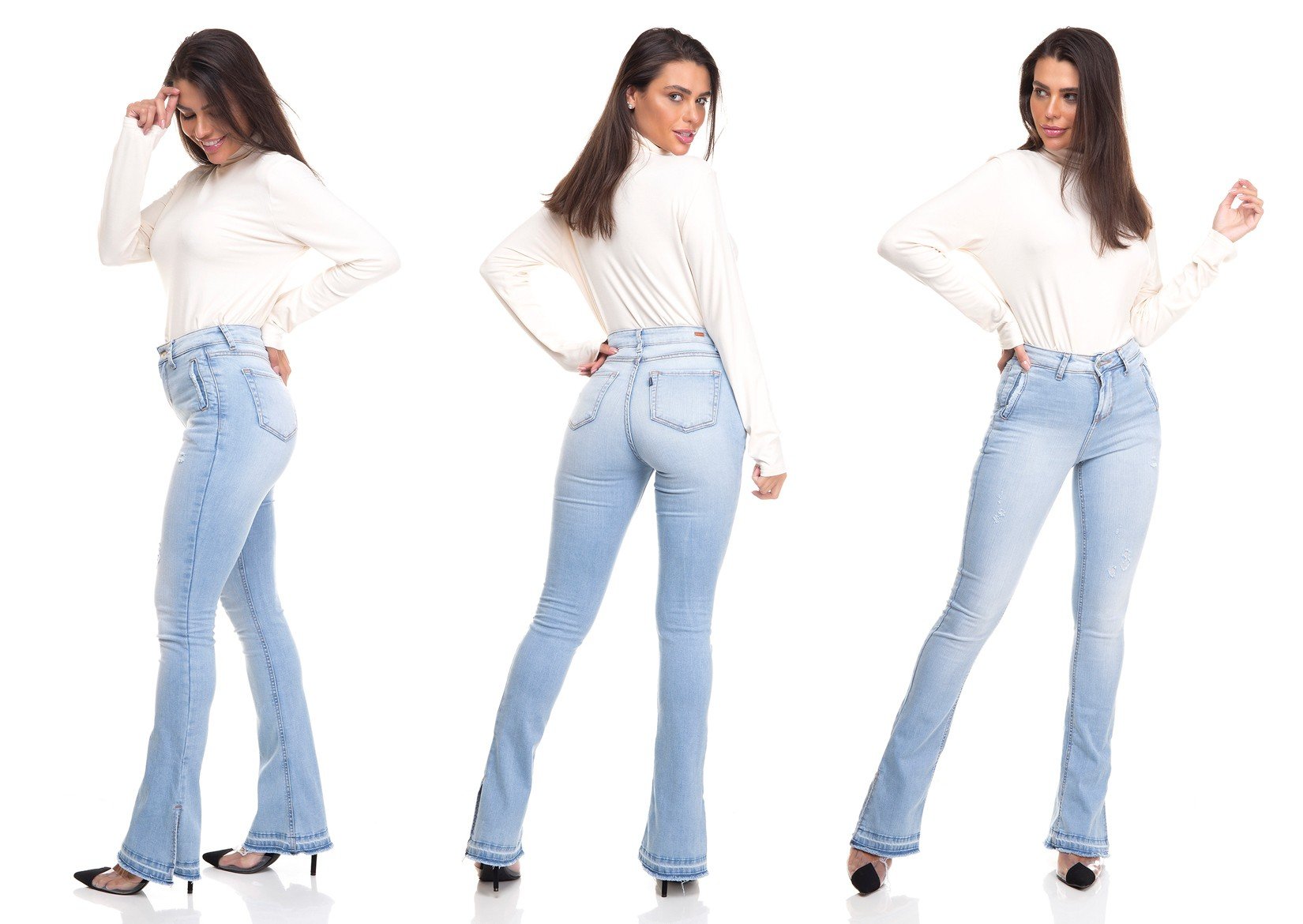 dz3381 calca jeans feminina new boot cut bolsos embutidos denim zero tripla 02