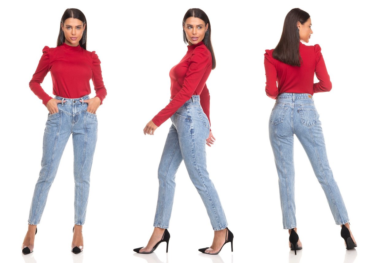 dz3389 calca jeans feminina mom com recortes denim zero tripla