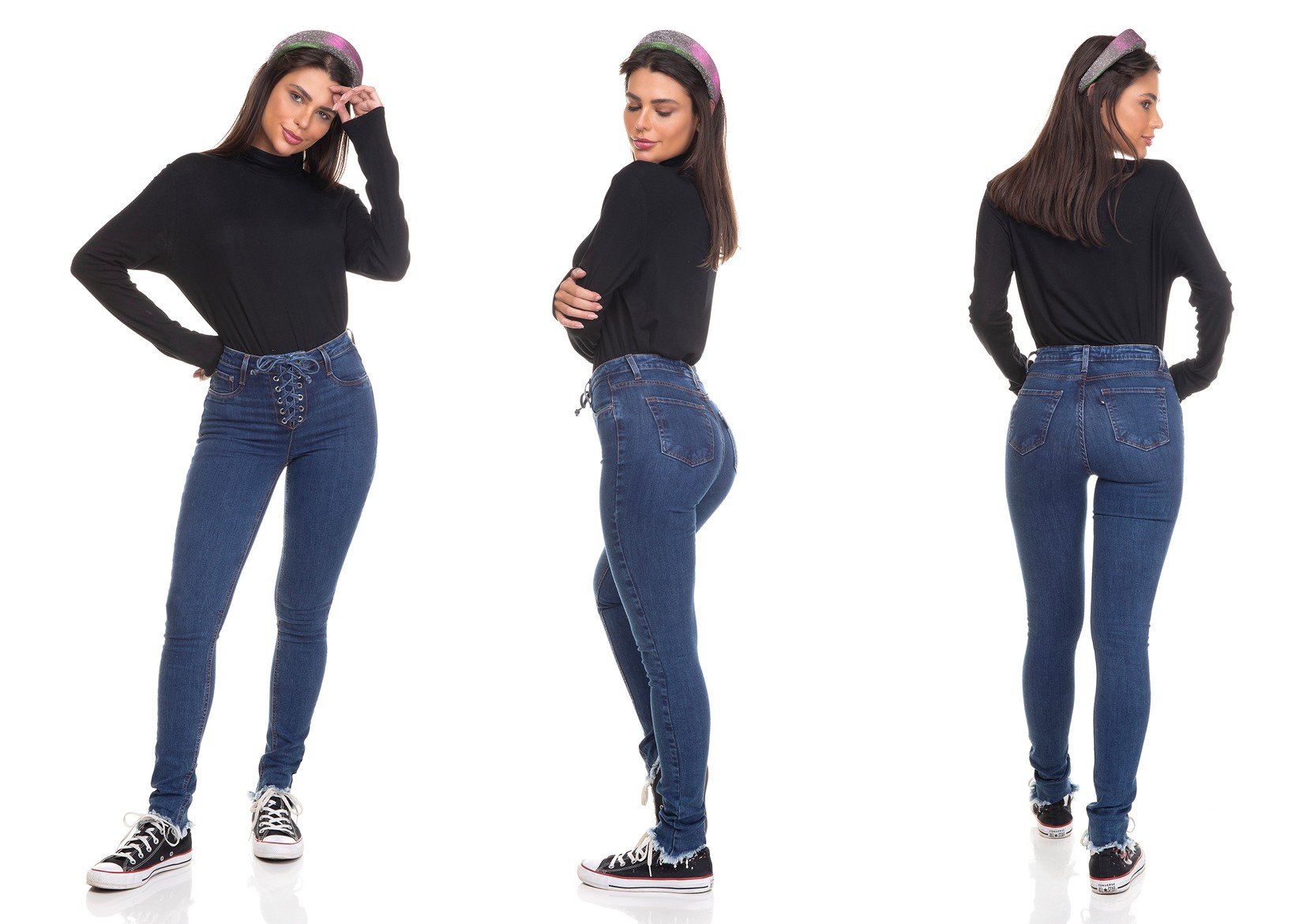 dz3372 calca jeans feminina skinny media com ilhos denim zero tripla 2