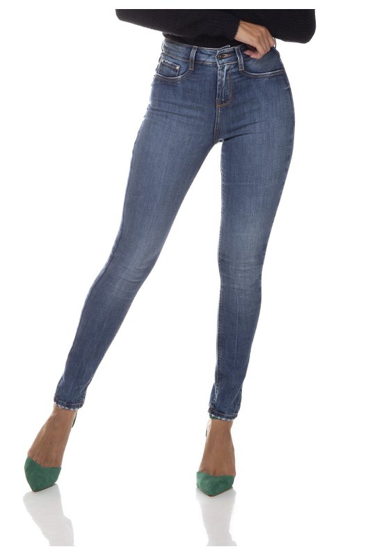 dz3348 calca jeans feminina skinny media cigarrete tradicional denim zero frente prox