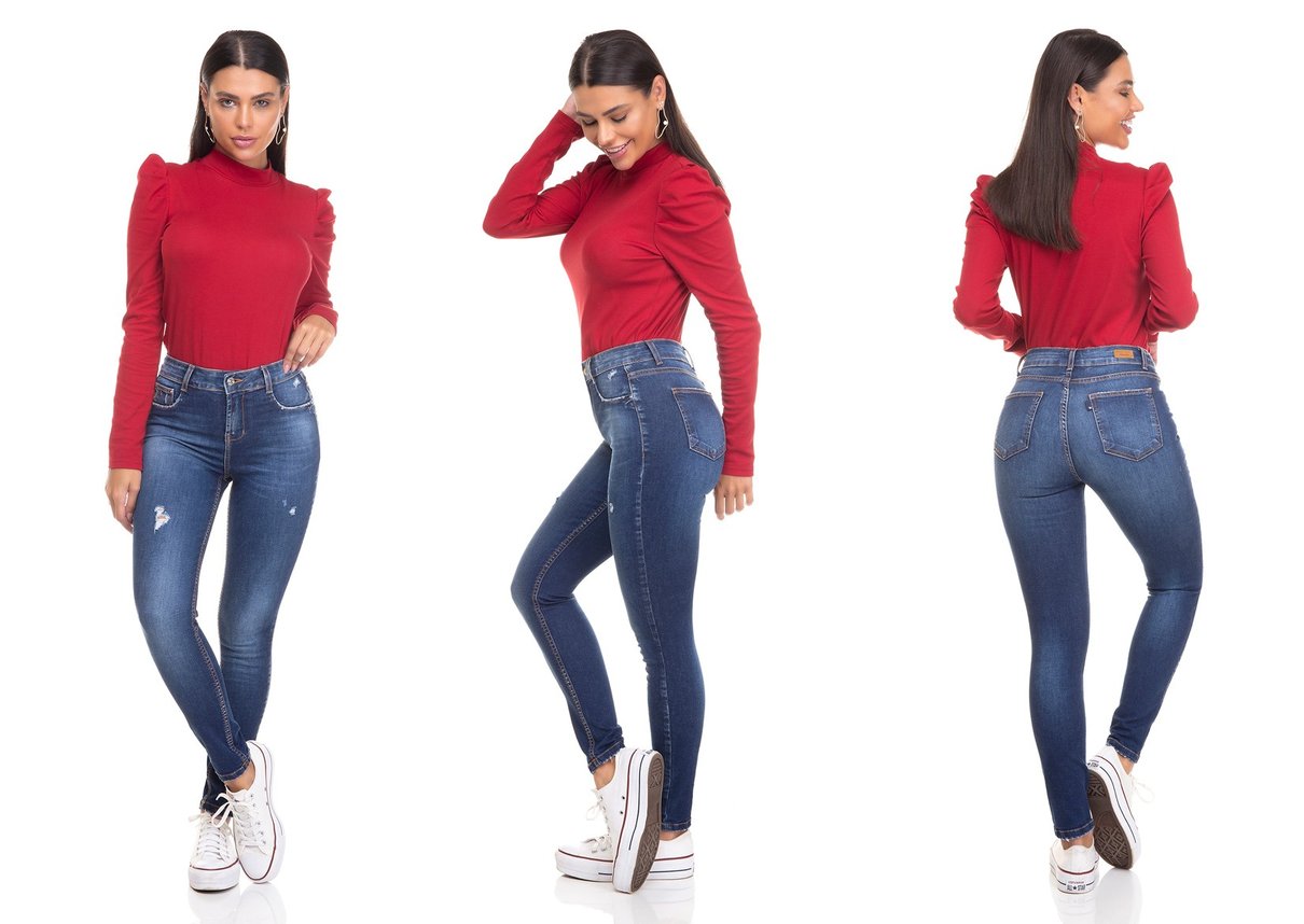 dz3368 calca jeans feminina skinny media cigarrete com puidos denim zero tripla