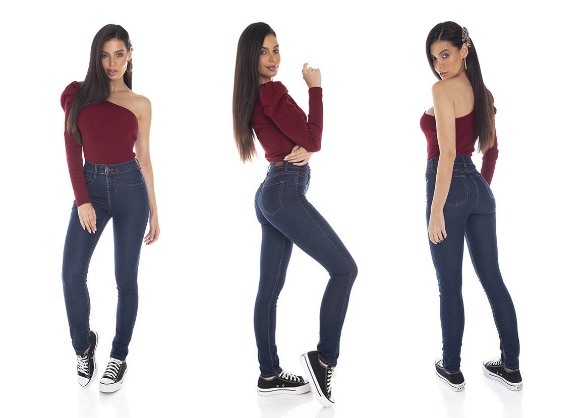dz3408 calca jeans feminina skinny media tradicional denim zero tripla