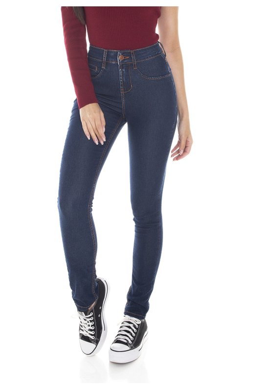 dz3408 calca jeans feminina skinny media tradicional denim zero frente prox