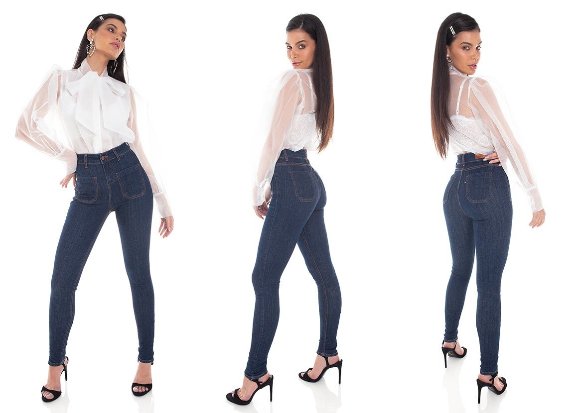 dz3405 calca jeans feminina skinny media bolso diferenciado denim zero tripla