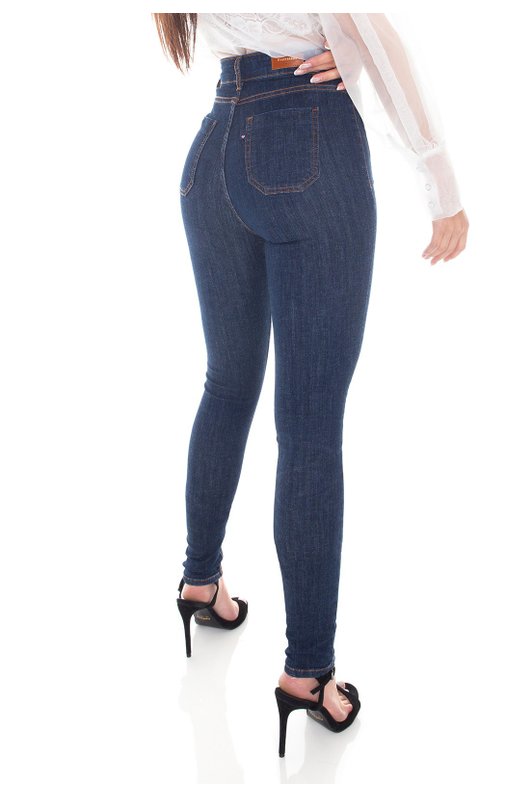 dz3405 calca jeans feminina skinny media bolso diferenciado denim zero costas prox