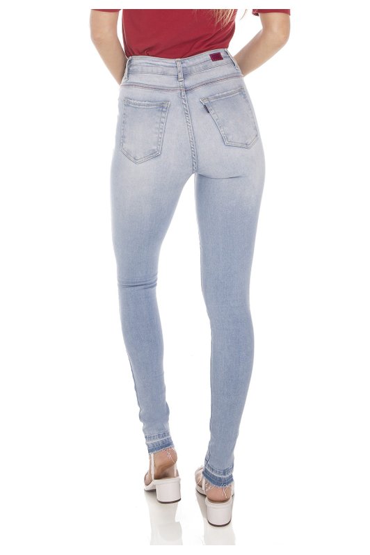 dz3469 calca jeans feminina skinny media barra dupla denim zero costas prox
