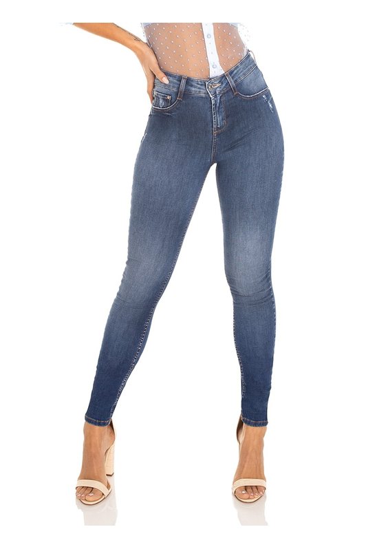 dz3472 calca jeans feminina skinny media cigarrete tradicional denim zero frente prox