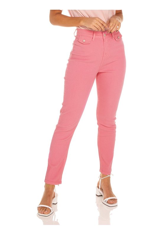 dz3541 calca jeans feminina mom fit bolsinhos frontais denim zero frente prox