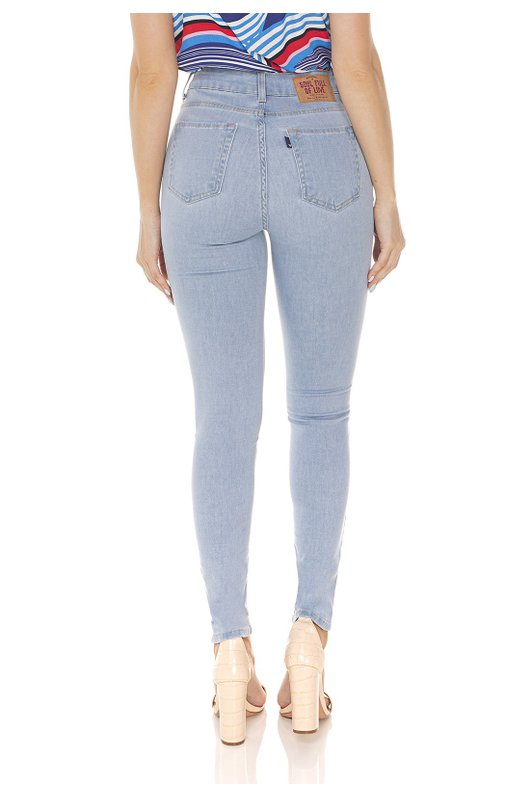 dz3583 calca jeans feminina skinny media clarinha denim zero costas prox