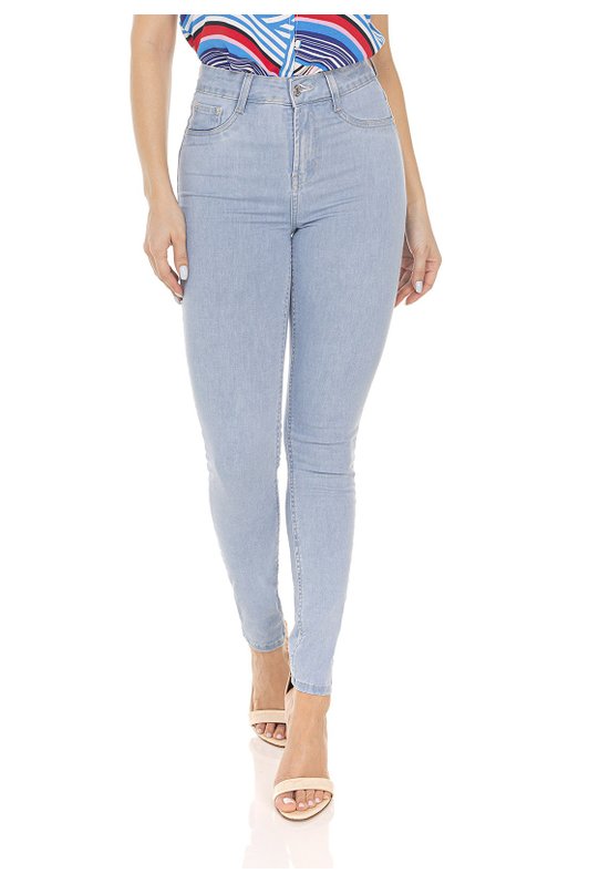 dz3583 calca jeans feminina skinny media clarinha denim zero frente prox