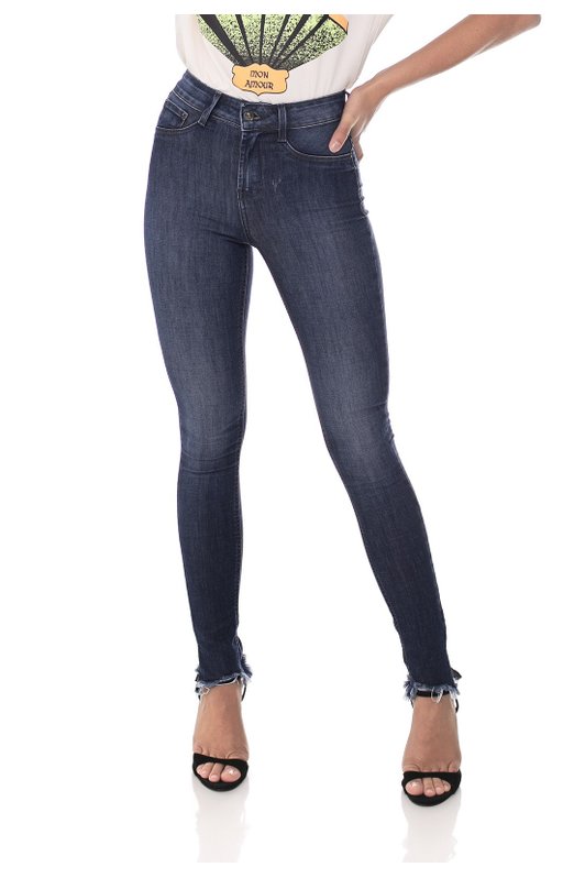 dz3635 com calca jeans feminina skinny media com fenda denim zero frente prox