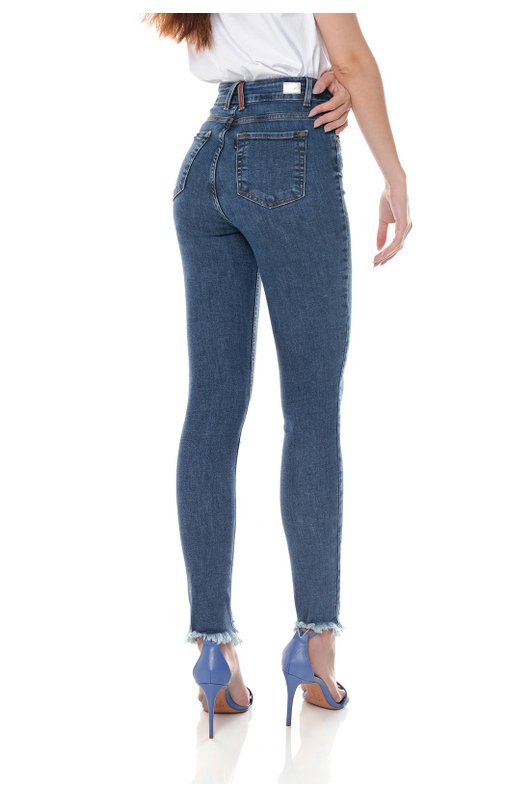 dz3648 re calca jeans feminina skinny media cigarrete com barra irregular denim zero costas prox