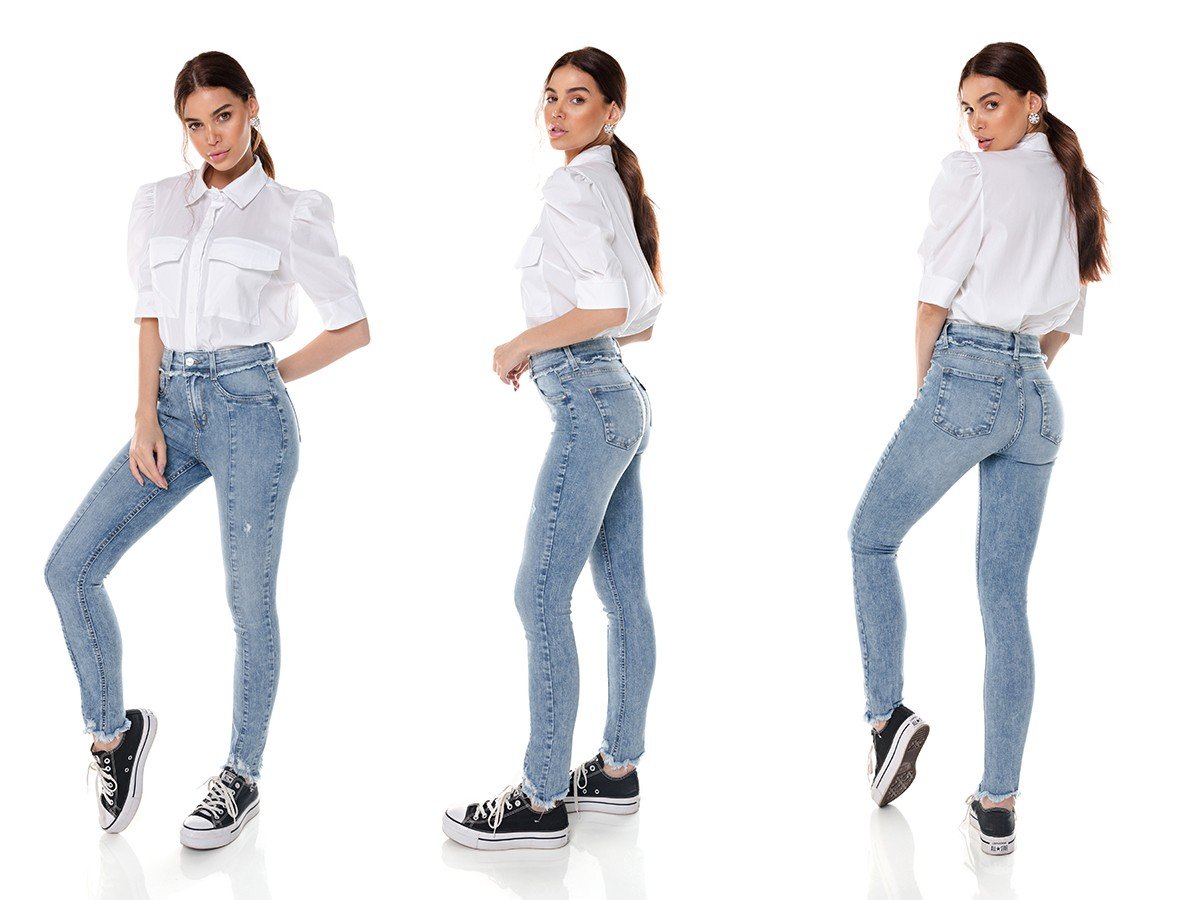 dz3652 com calca jeans feminina skinny media cigarrete com recorte frontal denim zero trio
