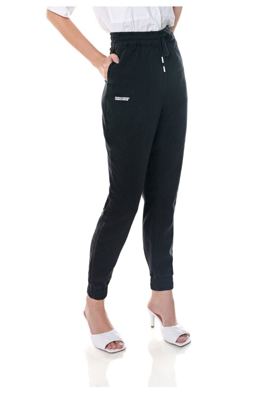 dz3658 com calca jeans feminina jogger black and white preta denim zero frente prox