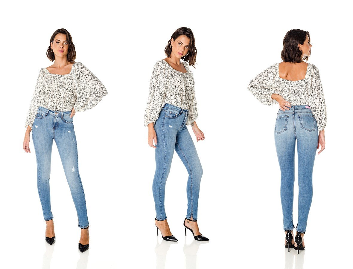 dz3665 re calca jeans feminina skinny media cigarrete com puido denim zero trio