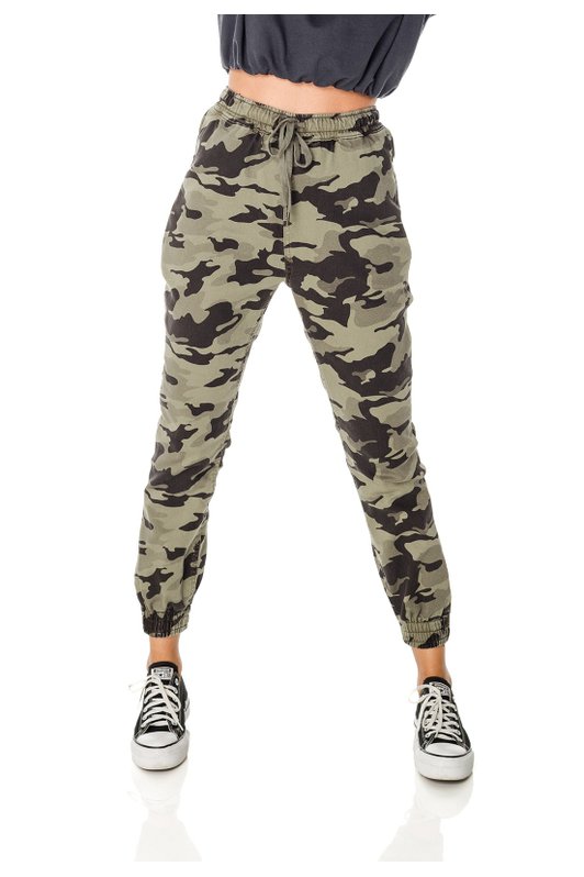 dz3712 com calca jeans feminina jogger camuflada denim zero frente prox
