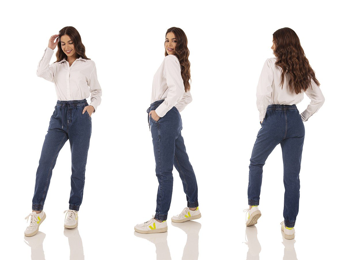 dz3737 com calca jeans feminina jogger com cordao funcional denim zero tripla
