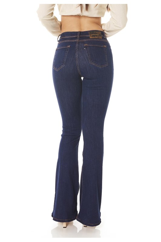dz3814 com calca jeans feminina flare media tradicional denim zero costas prox
