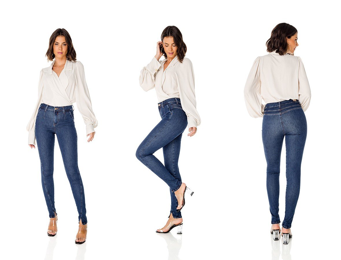 dz3664 re calca jeans feminina skinny media com abertura na barra denim zero trio