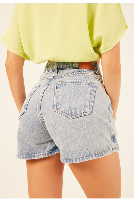 dz6529 alg shorts saia jeans feminino tradicional denim zero detalhe