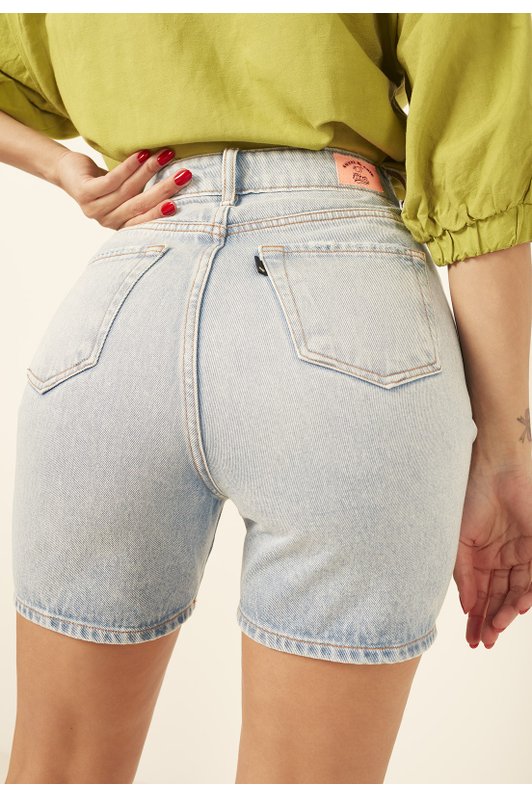 dz4054 alg bermuda jeans feminina retro tradicional denim zero costas